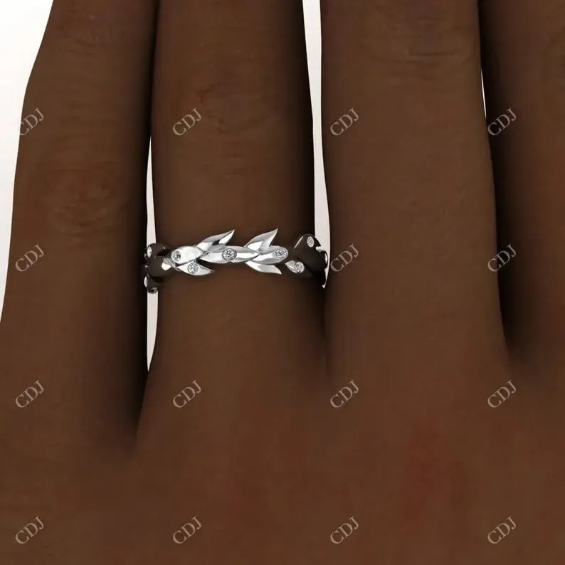 0.10CTW Nature Inspired Round Cut CVD Victorian Ring