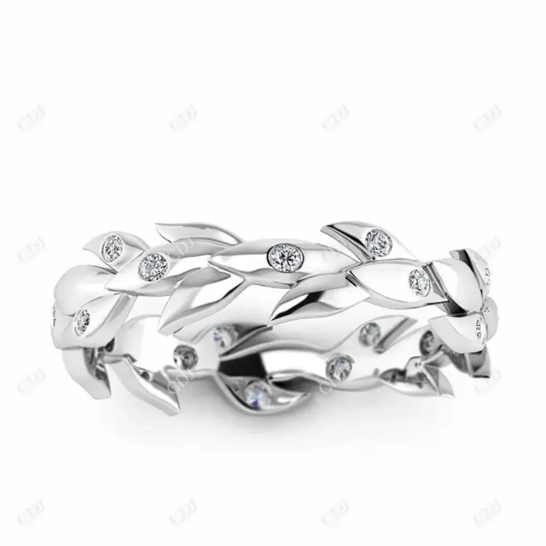 0.10CTW Nature Inspired Round Cut CVD Victorian Ring