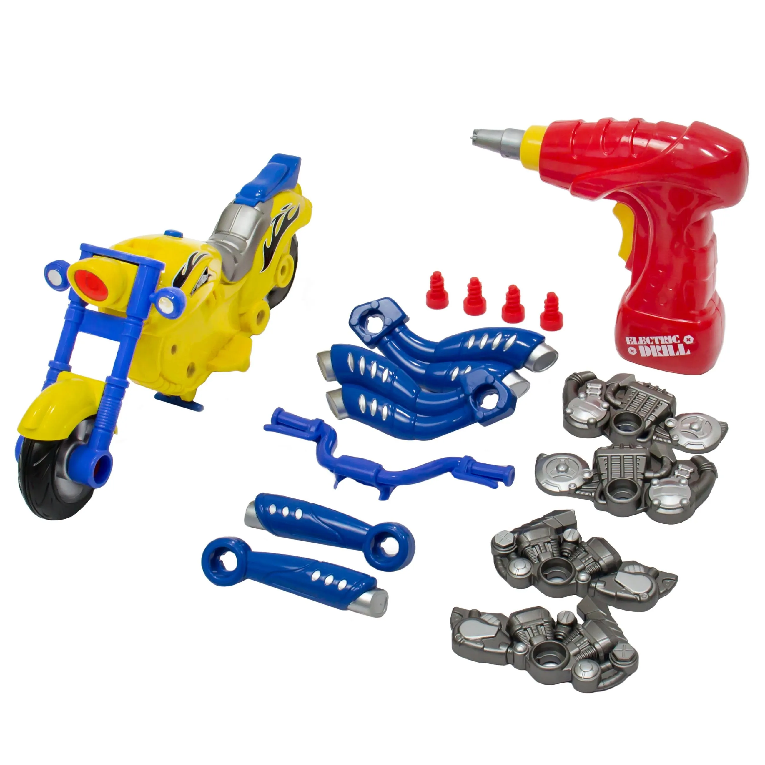 20-Piece Take-A-Part Motorcycle Set - Multicolor