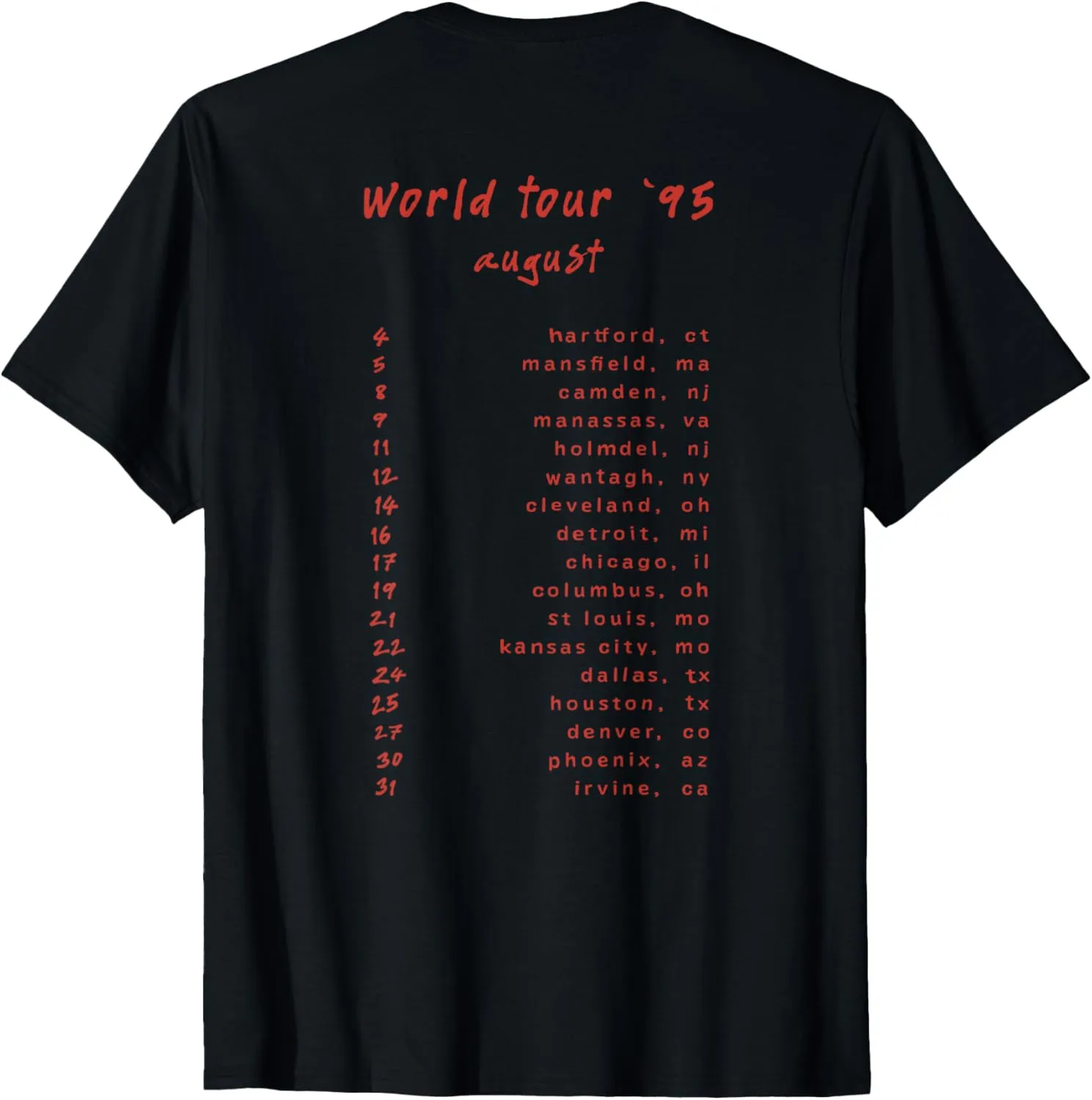 '95 World Tour Front Back Vintage Band T-Shirt
