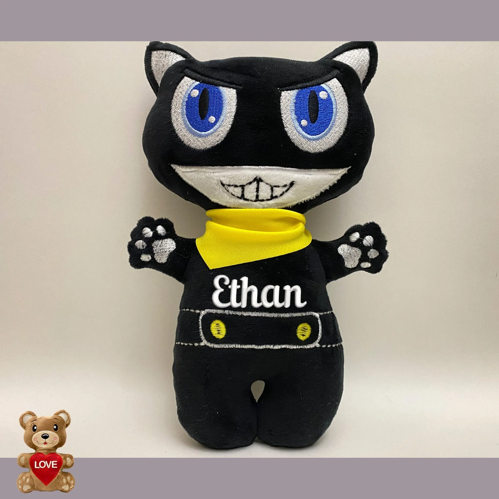 Angry Cat Persona 5 Stuffed toy ,Super cute personalised soft plush toy, Personalised Gift, Custom Gifts For Children