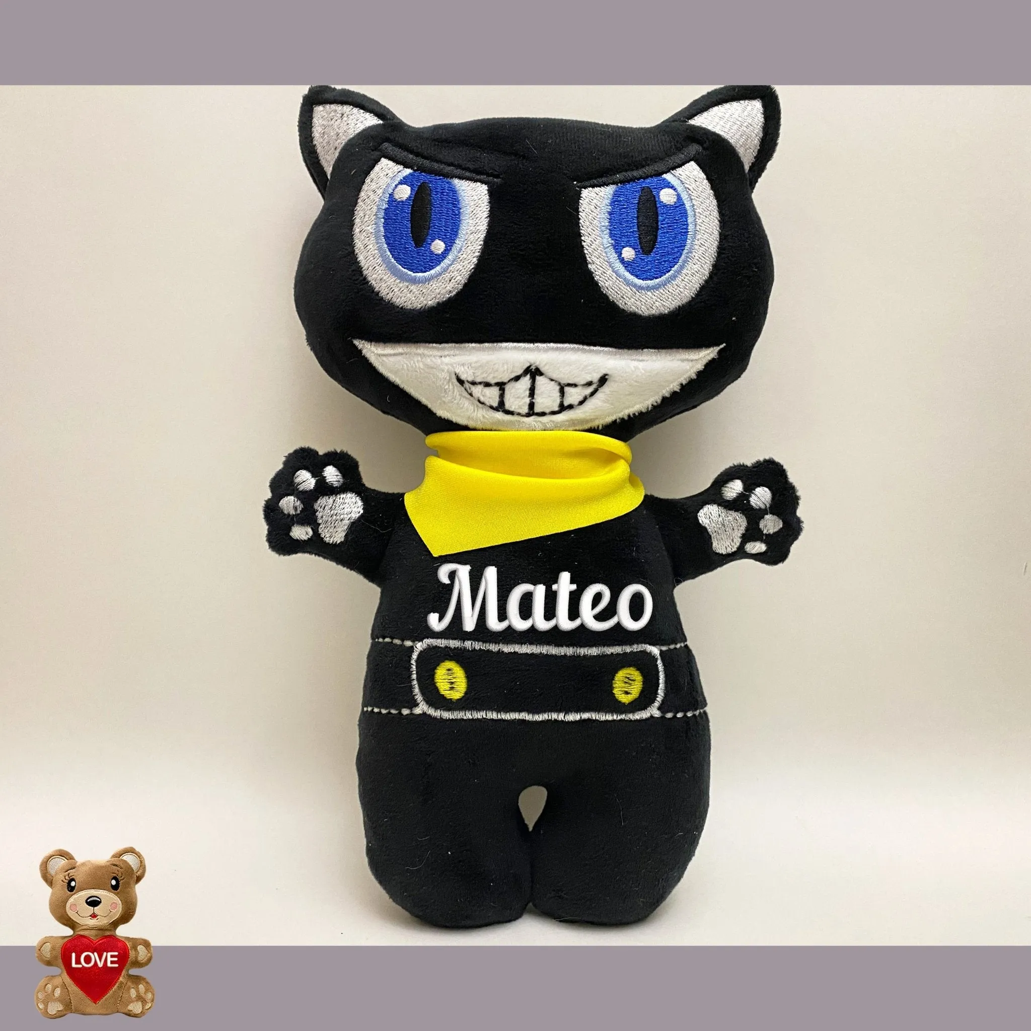 Angry Cat Persona 5 Stuffed toy ,Super cute personalised soft plush toy, Personalised Gift, Custom Gifts For Children