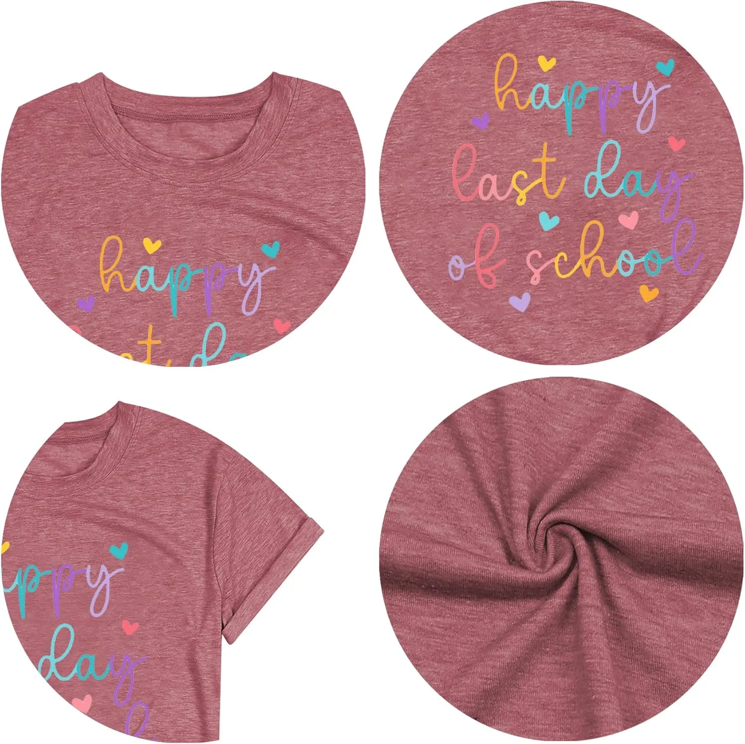 Happy Last Day of School Shirt for Teachers Women Teacher Life T-Shirt School Graduation Tee Appreciation Gift Blouse