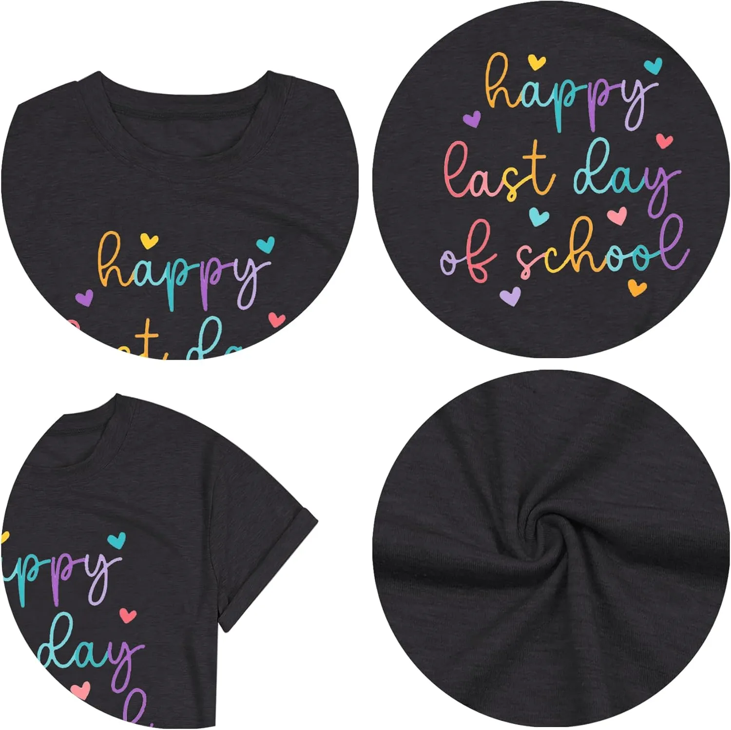 Happy Last Day of School Shirt for Teachers Women Teacher Life T-Shirt School Graduation Tee Appreciation Gift Blouse