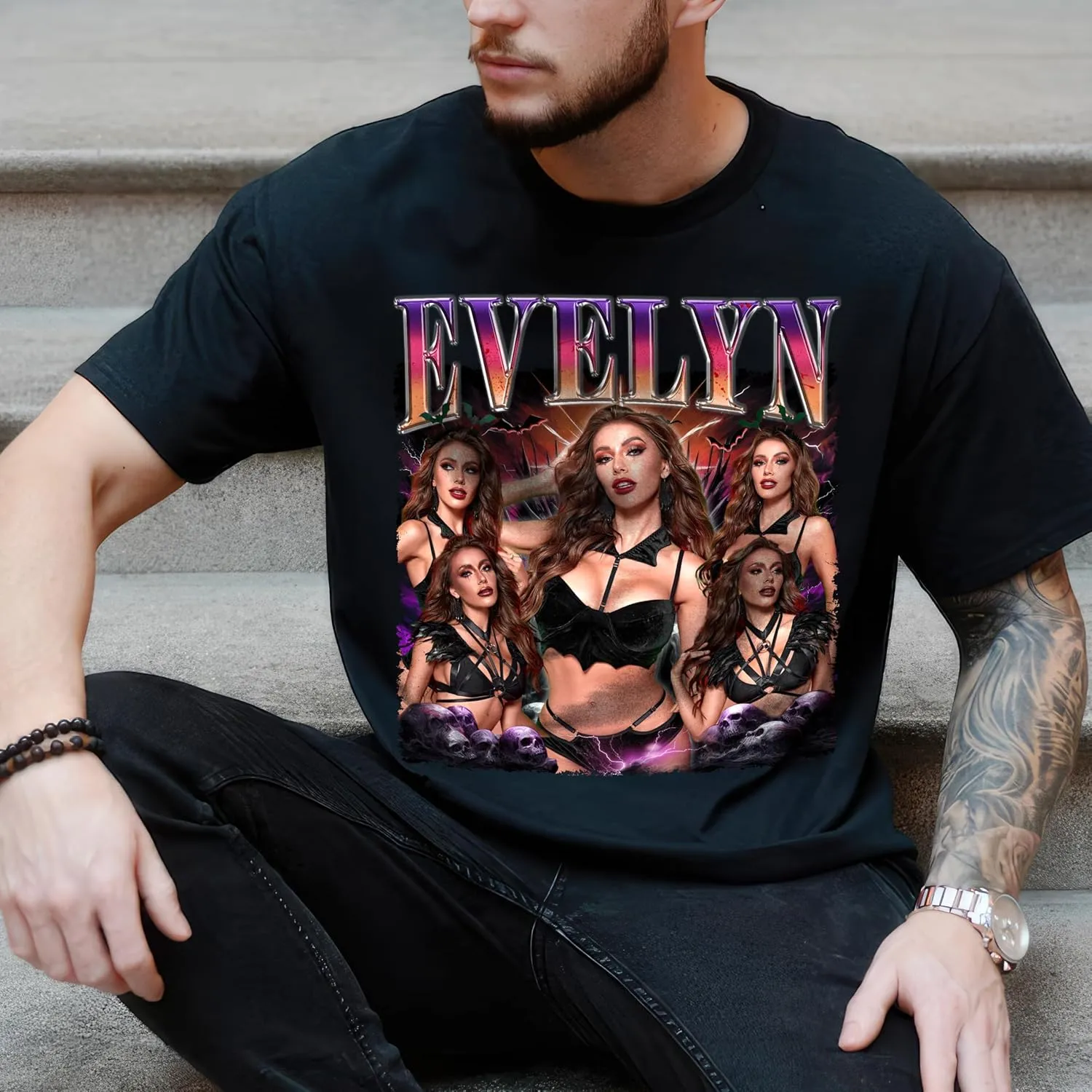 JIX & JOKY Custom Your Own Bootleg Rap Tee Custom Girlfriend Face Shirt for Boyfriend Vintage Birthday Valentine Shirt