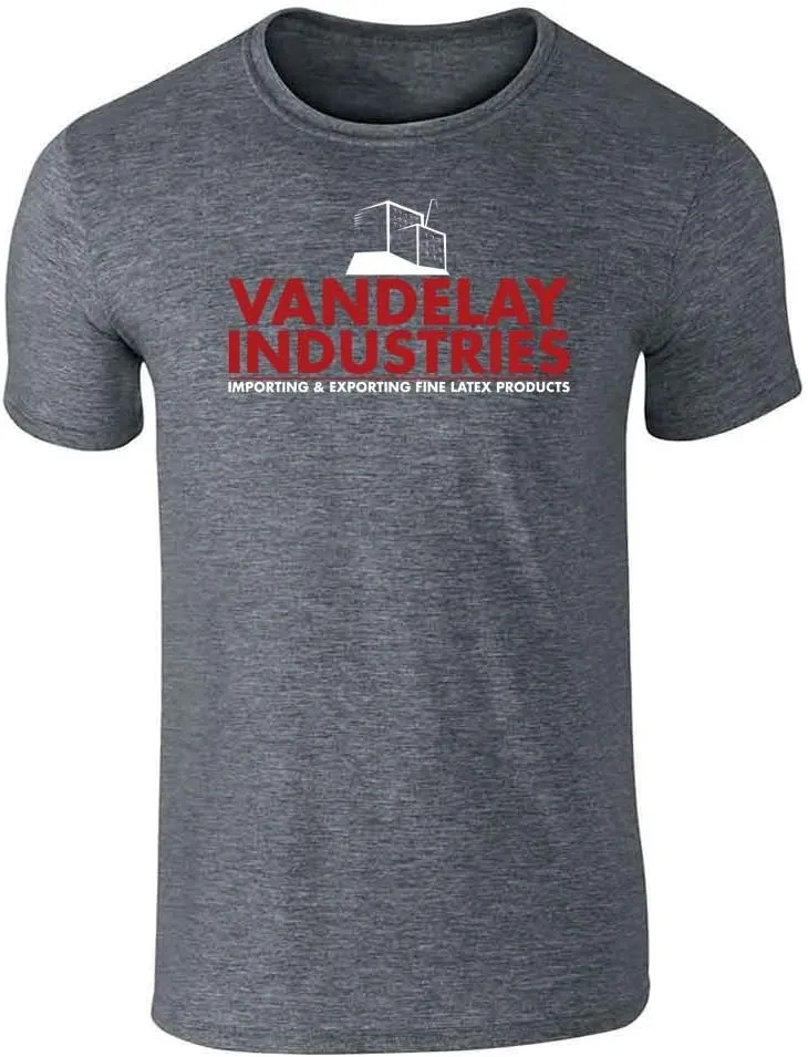 Pop Threads Vandelay Industries Company Logo Retro 90s Graphic Tee T-Shirt for Men