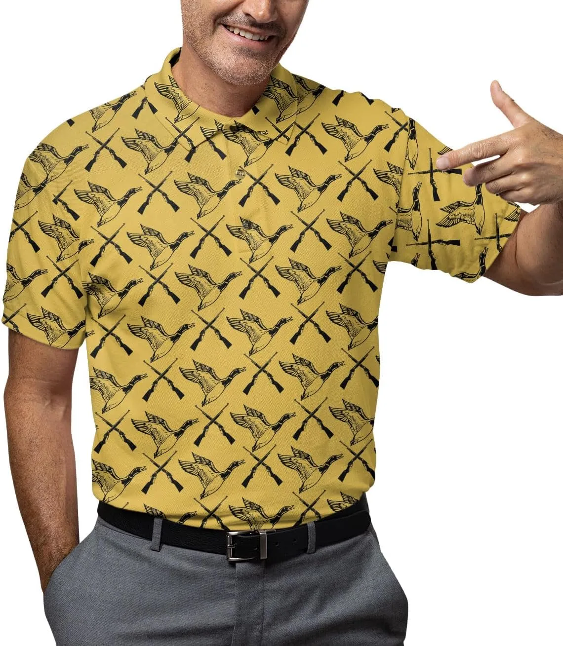 Retro Funny Polo Shirts for Men Vintage Basic Polos Mens Polo Shirts Short Sleeve Button Up Shirt Men