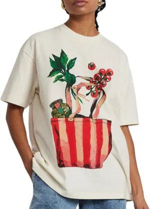 Women Y2k Oversized Graphic Tshirt Fruit Print Crew Neck Summer Casual Short Sleeve Loose Fit Tee Tops Aesthetic Streetwear