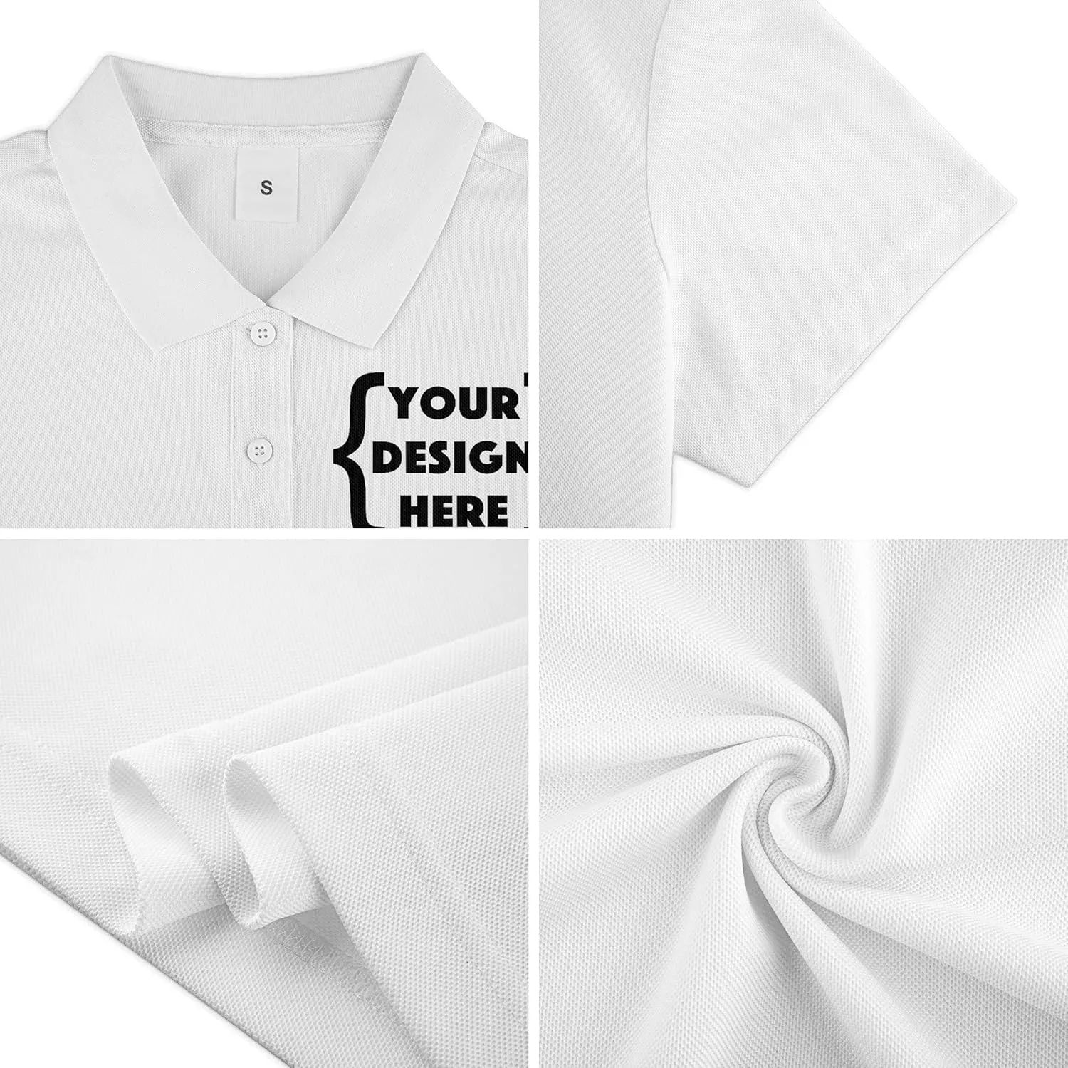Xiovio Customize Custom Women's Polo Shirts Golf Tees | FrontBack Print, Embroidery Personalized with Text & Logo